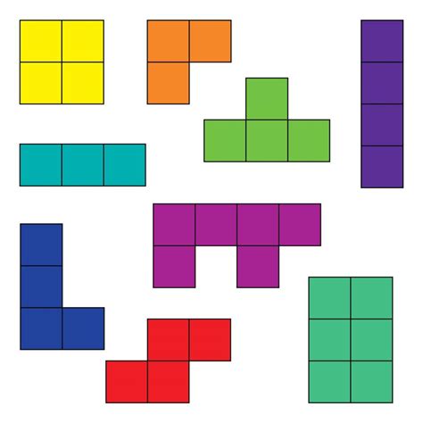 Set of colorful blocks for Tetris game. Vector illustration. 9102301 ...