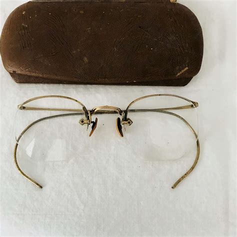 Antique eyeglasses gold wire rim 10-12K gold filled rims collectible ...