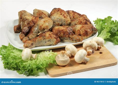 Chicken Legs With Mushrooms Stock Photography - Image: 9617812