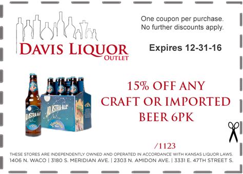 Current Coupons - Davis Liquor