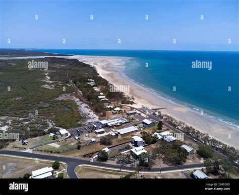 Aerial of Woodgate Beach Queensland Australia Stock Photo - Alamy