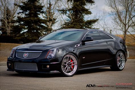 Mirror Polished Modular ADV1 Rims on Black Cadillac CTS-V Coupe — CARiD ...