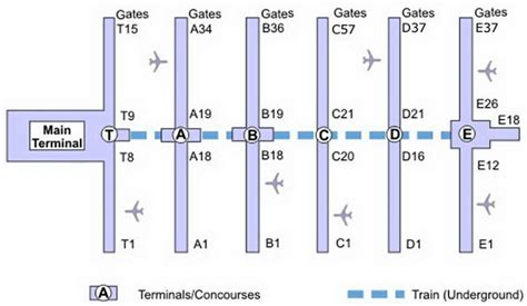 Atlanta Hartsfield Airport Terminal Map | Map of Atlantic Ocean Area