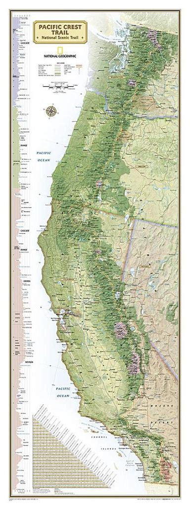 Buy map: Pacific Crest Trail, Boxed Wall Map by National Geographic ...