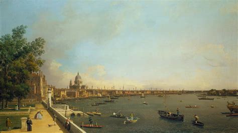 Canaletto - London: The Thames from Somerset House Terrace towards the ...