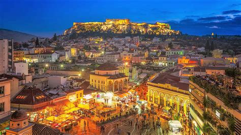 Download Night-Time Panorama of the Majestic Athens Acropolis Wallpaper ...