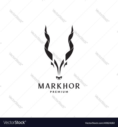 Markhor head horn mascot logo symbol icon graphic Vector Image