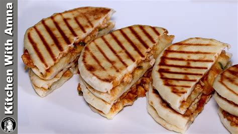 BBQ Chicken Panini Sandwich Recipe | Chicken Grilled Sandwich | Kitchen ...