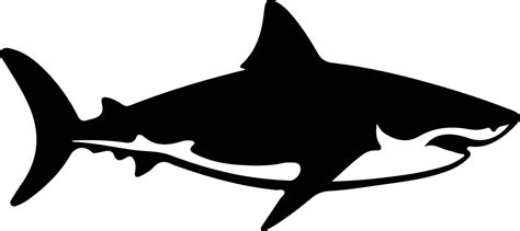 great white shark black silhouette 38101070 Vector Art at Vecteezy