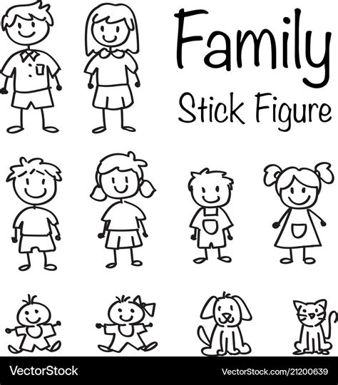 Family Drawing Stick Figures