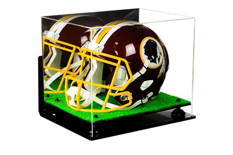 Deluxe Acrylic Football Helmet Display Case with Black Risers, Mirror ...