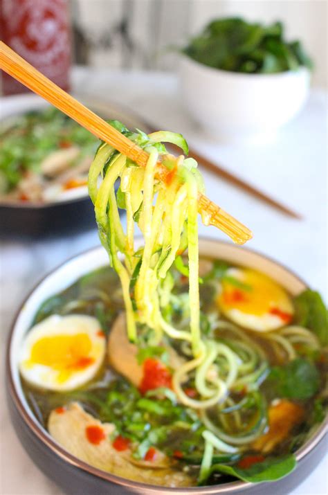 Herbed Chicken Pho with Zucchini Noodles & Soft-Boiled Eggs