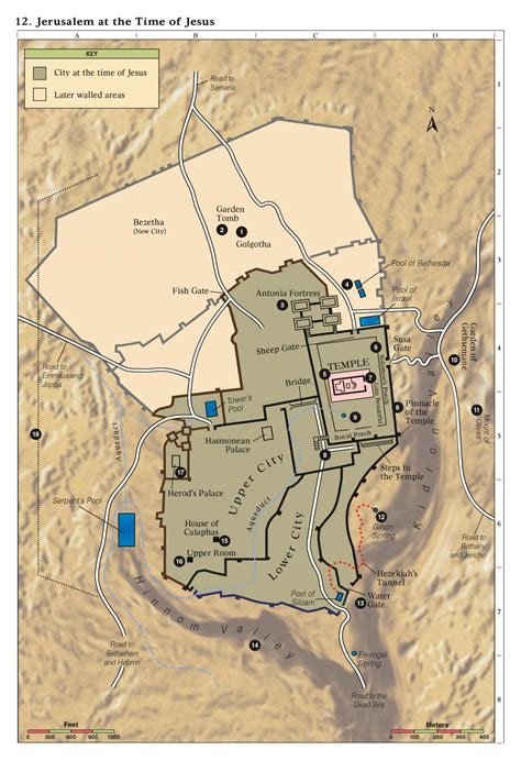 Biblical Jerusalem map - Map of biblical Jerusalem (Israel)