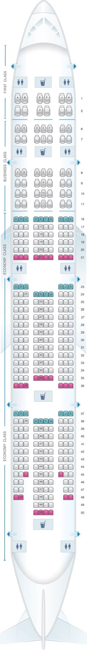 Seat Map Emirates Boeing B777 300ER three class | SeatMaestro