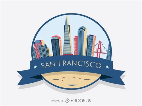 San Francisco Badge Skyline Vector Download