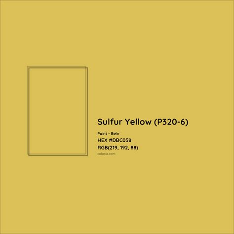 Sulfur Yellow (P320-6) Complementary or Opposite Color Name and Code (# ...