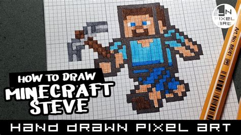 How to draw Minecraft Steve - Hand Drawn PIXEL ART Speedpaint #pixelart ...