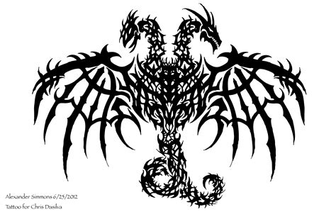 Two Headed Dragon Tattoo for Chris Dasilva by Vlazreus on DeviantArt