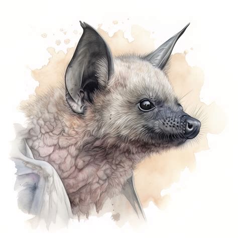 ArtStation - Bat Animal Portrait Watercolor Painting