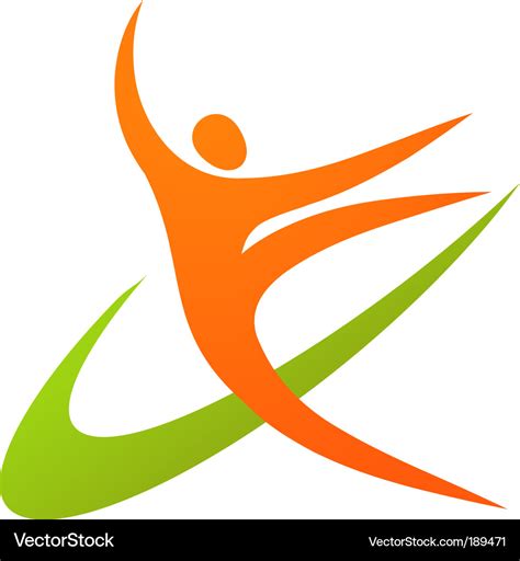 Dancing or sport logo Royalty Free Vector Image