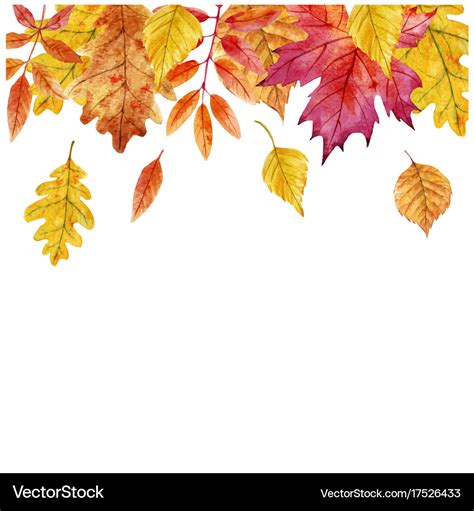 Watercolor autumn leaves frame Royalty Free Vector Image