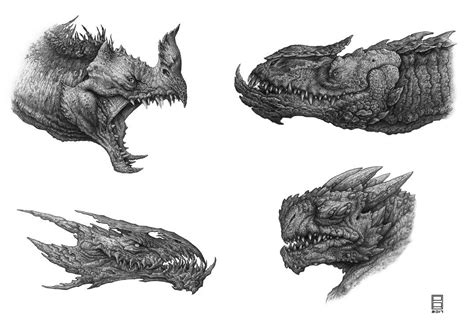 Dragon Head Study Pencil 1 by Deepcore1.deviantart.com on @DeviantArt ...