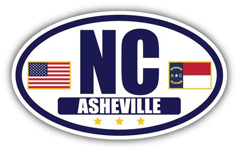 Flag of North Carolina / American Flag Oval 3M Vinyl Bumper Sticker ...