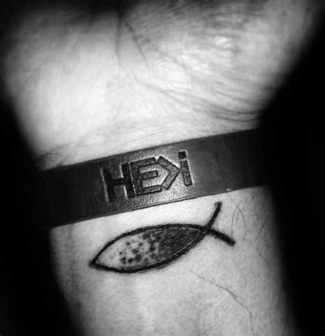 40 Ichthus Tattoo Designs For Men - Jesus Fish Ink Ideas