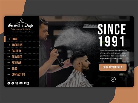 Barber shop website Design by Harish Kanzariya on Dribbble