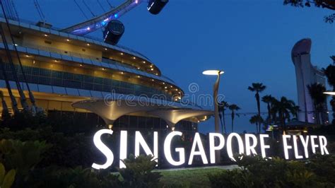 Singapore Flyer in Nightview Stock Photo - Image of singapore, outdoor ...