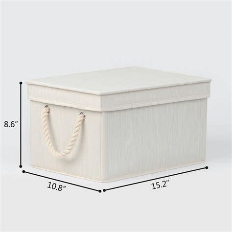 Fabric Storage Bins With Lids and Cotton Rope Handles, 3-pack ...