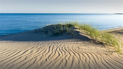 Wallpaper : nature, landscape, sand, dunes, sea, grass, horizon ...