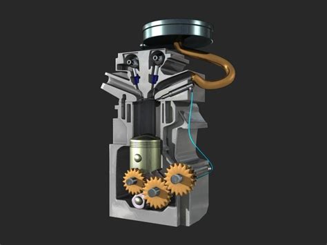 Diesel Engine Inline Four-Cylinder 3D model animated | CGTrader