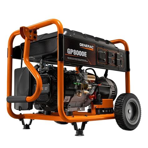 Generac 8,000-Watt Gasoline Powered Electric Start Portable Generator ...