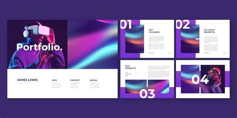 Premium Vector | Gradient portfolio templates