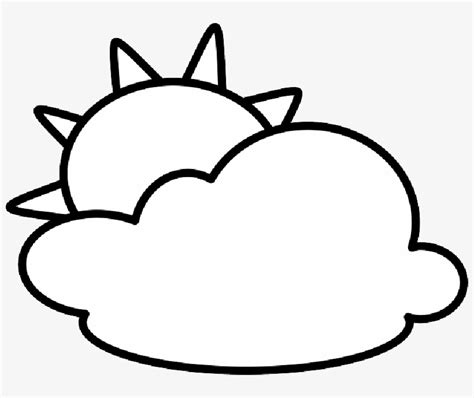 Sun And Clouds Clipart Black And White