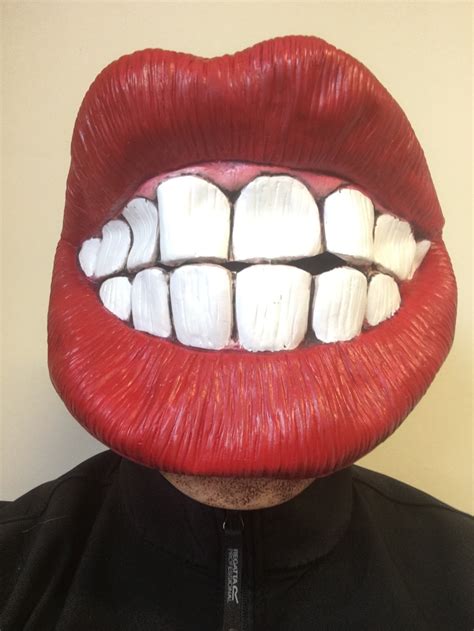 Funny Big Mouth Mask Red Lips & White Teeth Costume | Etsy