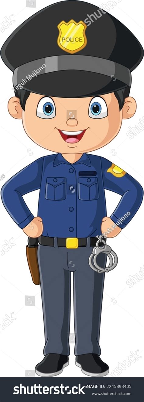 Joven policía de caricatura de pie: vector de stock (libre de regalías ...