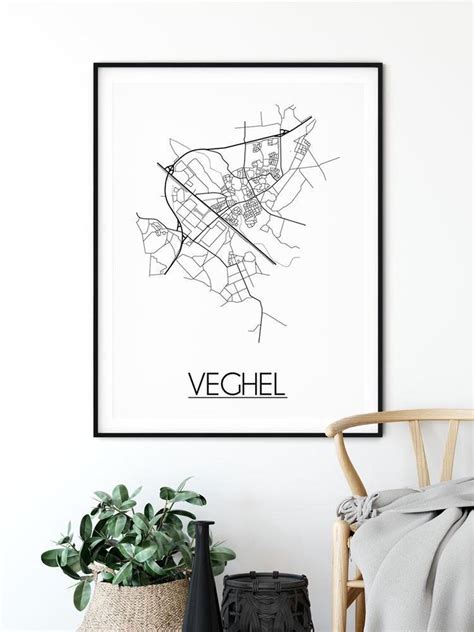 DesignClaud Veghel Map poster A2 poster (42x59.4cm) | bol.com