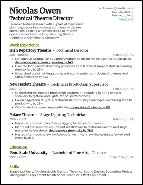 7 Theatre Resume Examples [& Templates]