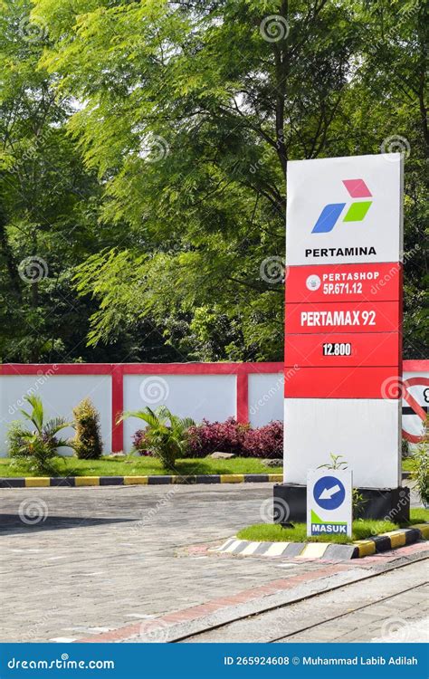 Sign Of Pertamina. Pertamina Logo In SPBU Or Gas Station. SPBU ...