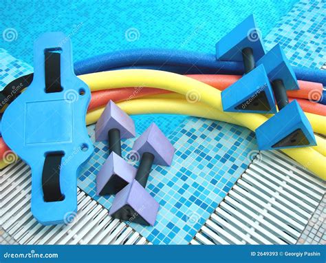 Equipment For Aqua Aerobics Stock Image - Image of pool, pink: 2649393