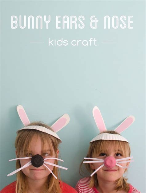 Bunny Ears and Nose Kids Craft - One Crafty Place | Crafts for kids ...