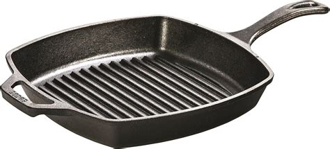 Amazon.com: Lodge L8SGP3 Cast Iron Square Grill Pan, Pre-Seasoned, 10.5 ...