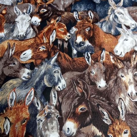 Fat Quarter Donkeys Donkey Makower Quilting Patchwork | Etsy