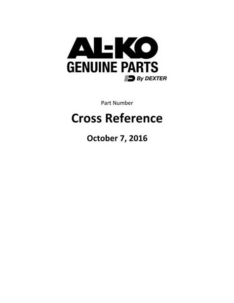 (PDF) Part Number Cross Reference - Dexter Parts - DOKUMEN.TIPS