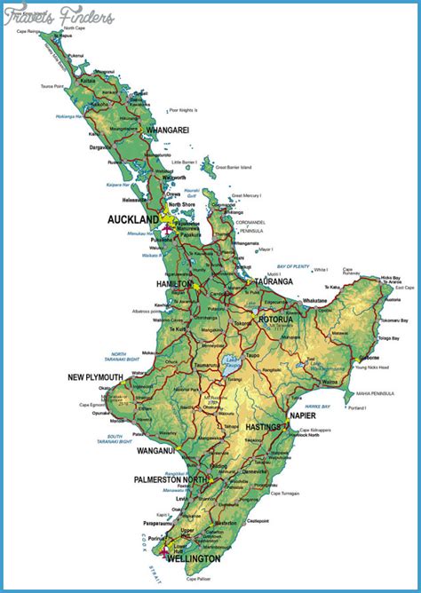 New Zealand Map North Island - TravelsFinders.Com