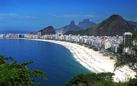 Brazil, rio, Sea, mountains, blue, sky, beach, top view, Rio de Janeiro ...