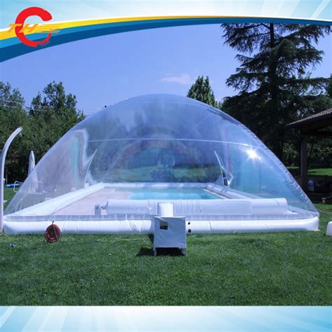 free air shipping,15*8m Outdoor transparent inflatable pool bubble dome ...