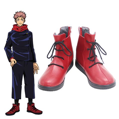 Jujutsu Kaisen Sorcery Fight Yuji Itadori Red Cosplay Shoes – Gcosplay